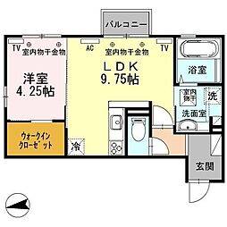REFLET 1LDKの間取図画像