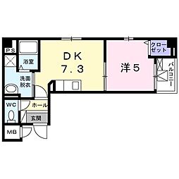 フォレスタ.1 1DKの間取図画像