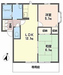 ディアス井上 2LDKの間取図画像
