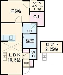 ビオリス 1LDKの間取図画像