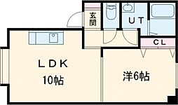 花園コーポ 1LDKの間取図画像