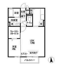 アネーロ　マリ 2階1LDKの間取り
