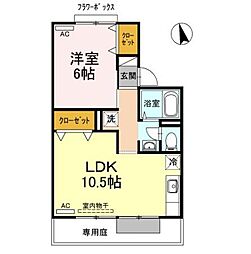 セジュール笹川 1LDKの間取図画像