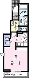 グランソレイユMM 1Kの間取図画像