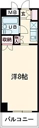 井口クイーンズコート 1Kの間取図画像