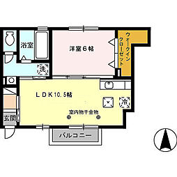 アニバーサリーC 1LDKの間取図画像