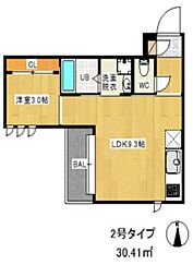 REGALESTIJIRI 1LDKの間取図画像