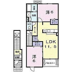 ダ・カーポ 2LDKの間取図画像