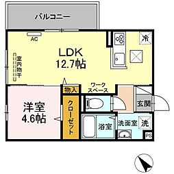 D-roomKasumi 1LDKの間取図画像
