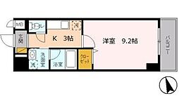 ソシア西葛西 9階1Kの間取り