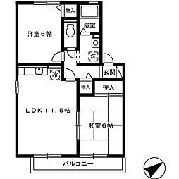 ベルメゾンサンスリー 2LDKの間取図画像