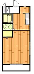 フラットN 1Kの間取図画像