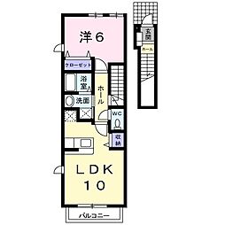 アプリコット七ッ江 1LDKの間取図画像