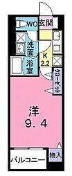 ディアコート並木 1Kの間取図画像