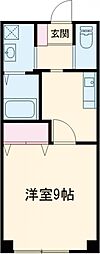 クロッシュ島瀬 1Kの間取図画像