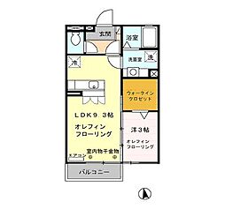 Ｌｉｂｅｒｔｙ Ｃｏｕｒｔ 202 2階1LDKの間取り