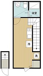 つくばエクスプレス 八潮駅 徒歩11分の賃貸アパート 2階ワンルームの間取り