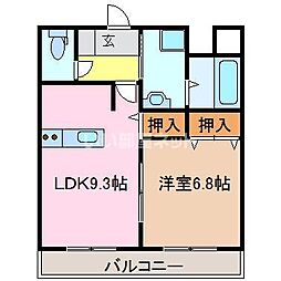 M97/70-A 1LDKの間取図画像