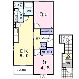 カーサ・ラグーナ 2DKの間取図画像