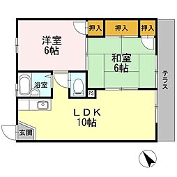 ドミール山川 2LDKの間取図画像