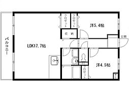 エスペランサAOI 2LDKの間取図画像