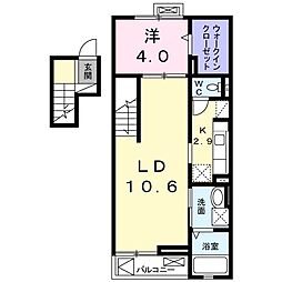 ライルツー 1LDKの間取図画像