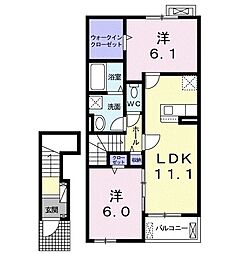 グレイス・KI 2LDKの間取図画像