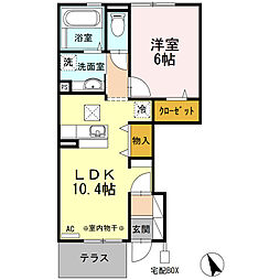 ラ・フウガ 1LDKの間取図画像
