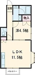 ＣＡＳＡ　ＳＥＲＥＮＡ 2階1LDKの間取り