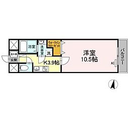 Ｃｏｒｅ　Ｌｏｒｄ 5階1Kの間取り