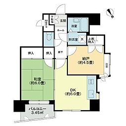 ライオンズマンション北目町第2 6階1SDKの間取り