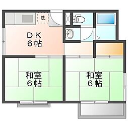 ハイツオオシマ 2DKの間取図画像