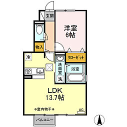 ヴィル・トランキル大森 1LDKの間取図画像