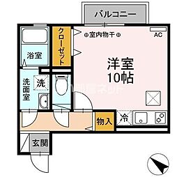 CUBE-AI ワンルームの間取図画像