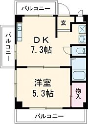 M‘プラザ大住参番館 5階1LDKの間取り