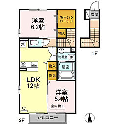 花笑み荘A 2LDKの間取図画像