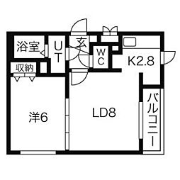 メルクリウス 1LDKの間取図画像
