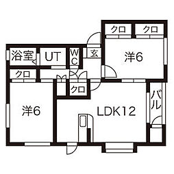 エスペランス.B 2LDKの間取図画像