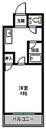 グランドール春日原 1Kの間取図画像