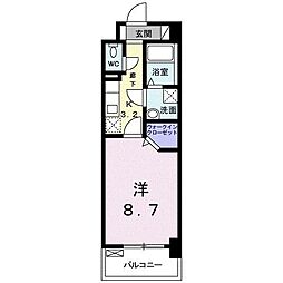 アコールアネックス 1Kの間取図画像