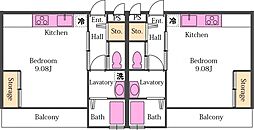 東武東上線 東松山駅 徒歩23分の賃貸アパート 2階ワンルームの間取り