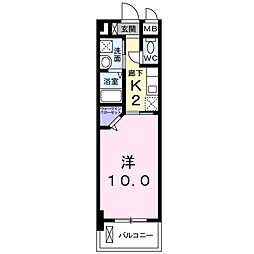 ルイシャトレ鏡 1Kの間取図画像
