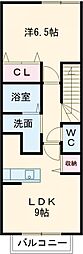 ダンディライオンB 1LDKの間取図画像