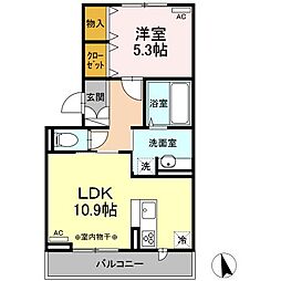 サンフラワーE 1LDKの間取図画像
