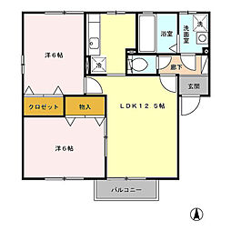 スプリングタウンA 2LDKの間取図画像