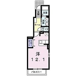 プランドール ワンルームの間取図画像
