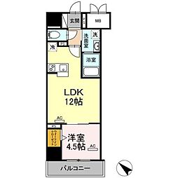 グランアビタシオンノリタケ 1LDKの間取図画像