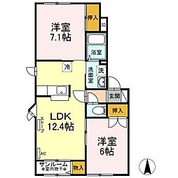 メイユールノヴァA 2LDKの間取図画像