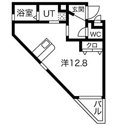 レジデンス幸田駅前 1階ワンルームの間取り