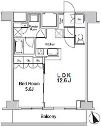 プラウドフラット蒲田2 1LDKの間取図画像
